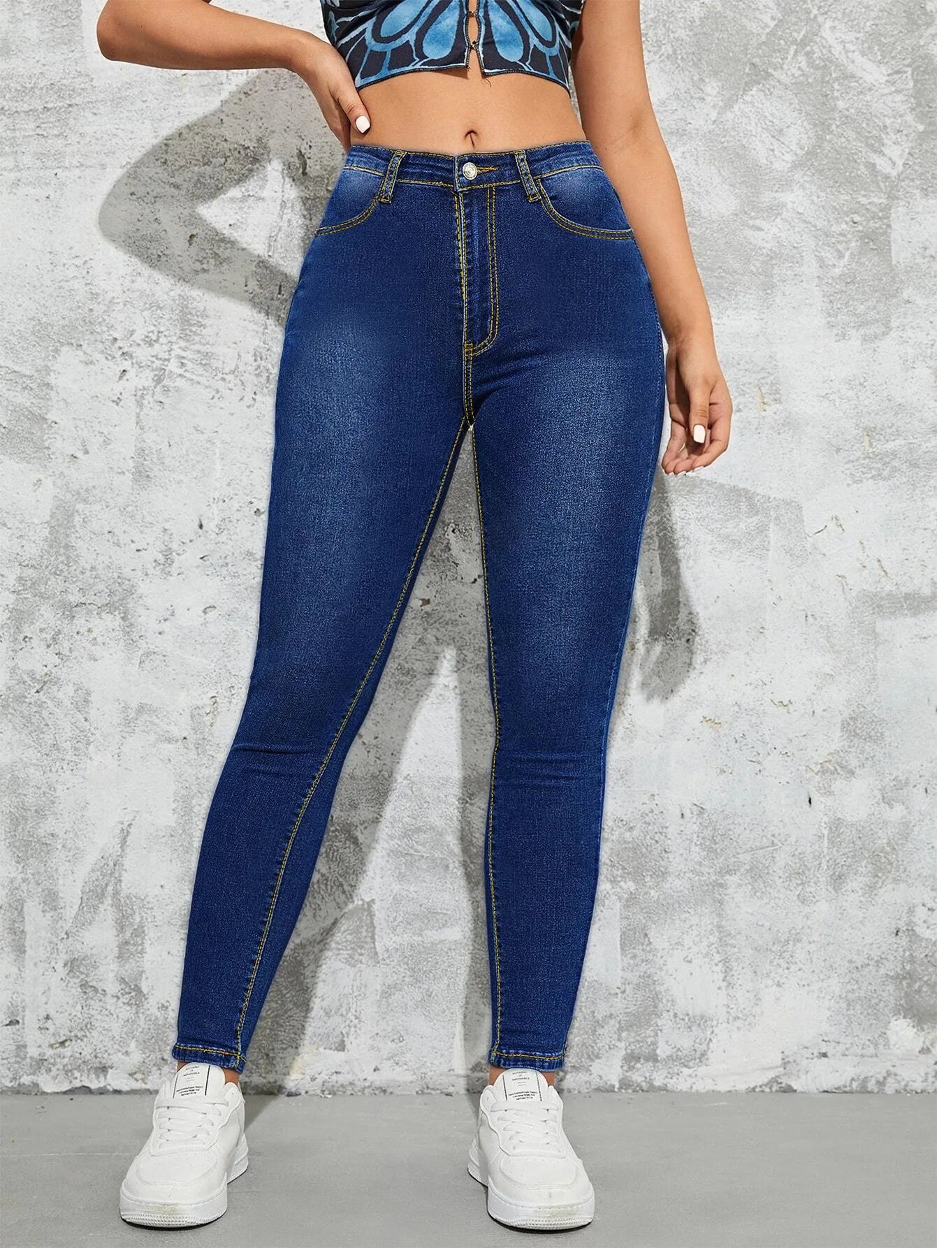 2023 Fall New High Waist Slim Fit Jeans For Women Fashion Stretch Skinny Denim Pencil Pants Casual Clothing S-2XL Drop Shipping