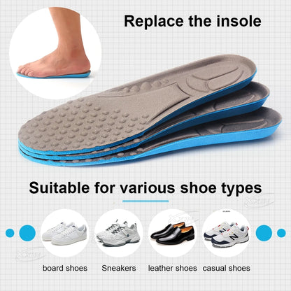 【Xxin】Men Women Sport Insole Shock Absorbing Massage Insoles Soft Breathable shoe Insole size 35-46