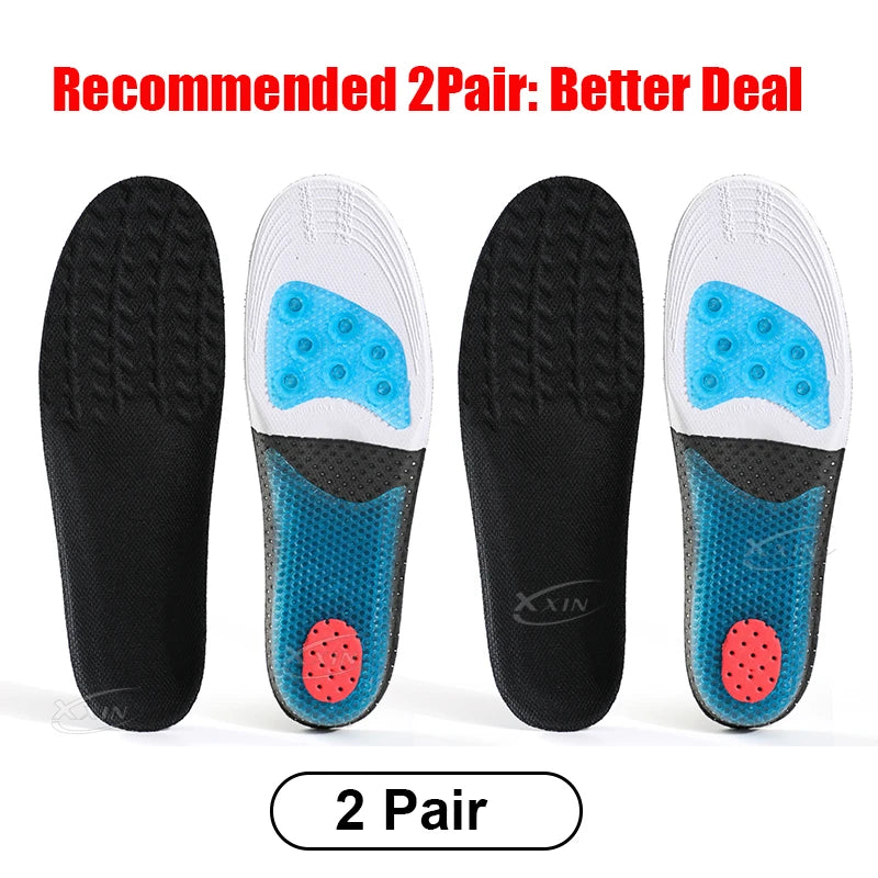 【Xxin】Spring Insole Basketball Sport Insoles for Men Women Silicone Arch Support Shoe Pad Size 35-46