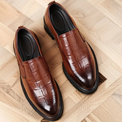 Leather Shoes for Men Wedding Formal Oxfords Business Casual Office Work Shoes for Men Classic Luxury Pointy Men's Dress Shoes