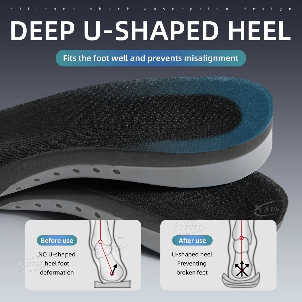 【Xxin】 Arch Support Insoles Gel Iilicone Insoles Orthotic Shoe Insoles Sports Insoles Shock Absorption Shoe Pad Size35-46