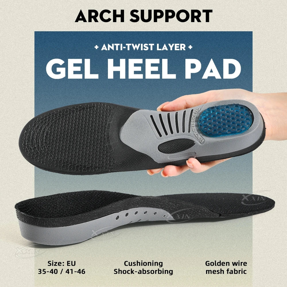 【Xxin】 Arch Support Insoles Gel Iilicone Insoles Orthotic Shoe Insoles Sports Insoles Shock Absorption Shoe Pad Size35-46