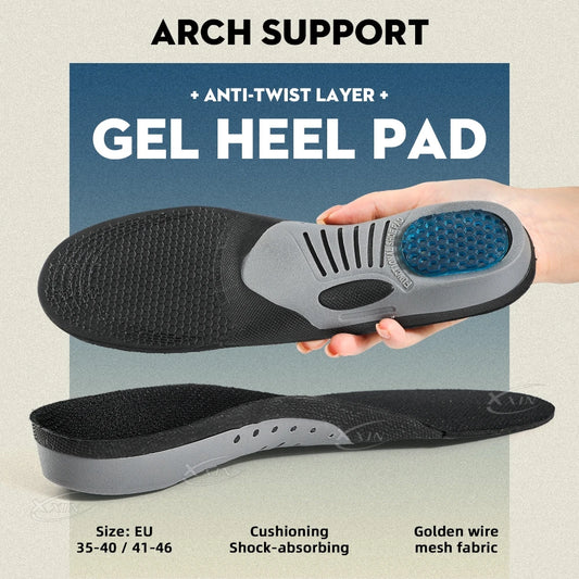 【Xxin】 Arch Support Insoles Gel Iilicone Insoles Orthotic Shoe Insoles Sports Insoles Shock Absorption Shoe Pad Size35-46