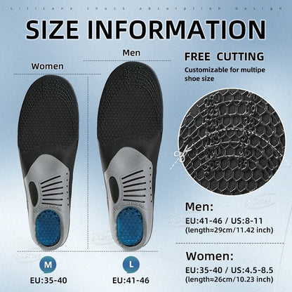 【Xxin】 Arch Support Insoles Gel Iilicone Insoles Orthotic Shoe Insoles Sports Insoles Shock Absorption Shoe Pad Size35-46
