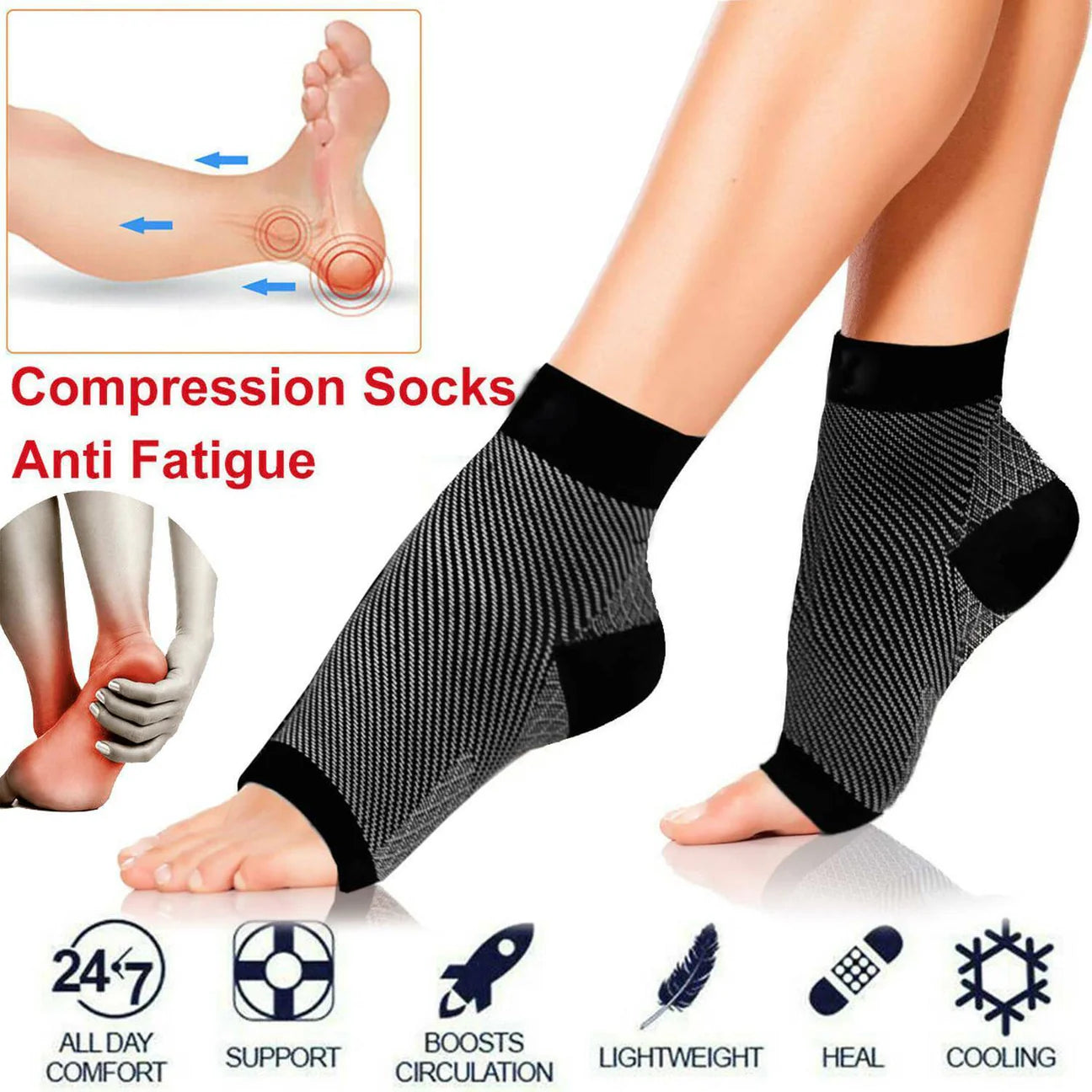Premium Anti-Fatigue Foot & Ankle Sleeve Compression Socks