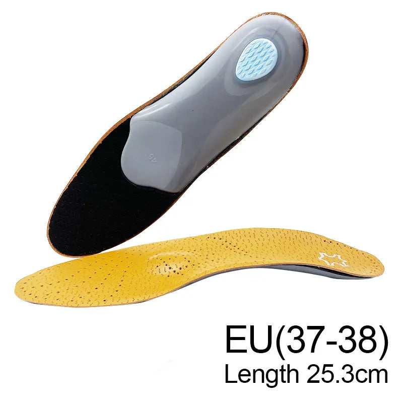 Leather Orthotic Insole For Flat Feet Arch Support Orthopedic Shoes Sole For Men Women Children O/X Leg Corrected Insoles