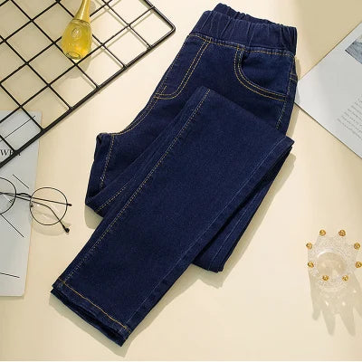 Black 6XL Women's elastic waist Jeans Spring Autumn Slim Stretch Pencil Jeans All-match Casual Female Boyfriend Denim Trouser