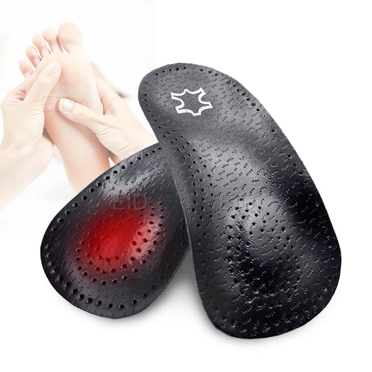 Leather orthotic insole for Flat Feet Arch Support O/X Leg orthopedic shoes sole Insoles for feet  Plantar fasciitis men women
