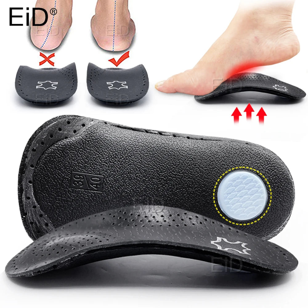 Leather orthotic insole for Flat Feet Arch Support O/X Leg orthopedic shoes sole Insoles for feet  Plantar fasciitis men women