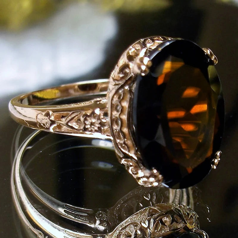 Huitan Hot Sale Anniversary Ring for Women 2021 Trendy Jewelry Romantic Carved Pattern Design Versatile Female Finger-rings Bulk