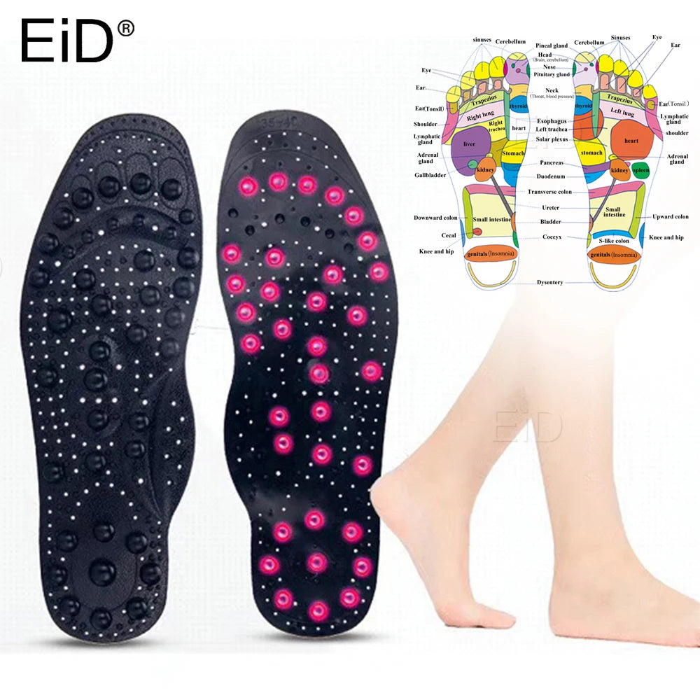 68 Magnetic Acupressure Insoles Acupoint Massage Plantar Fasciiti Template Silicone Gel Sports Orthopedic Insoles Men Women