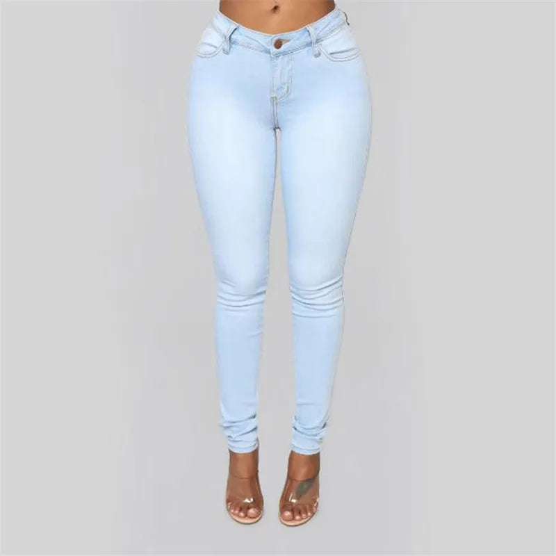2025 New Women's High Waist Slim Jeans Fashion Casual Stretch Denim Pencil Pants