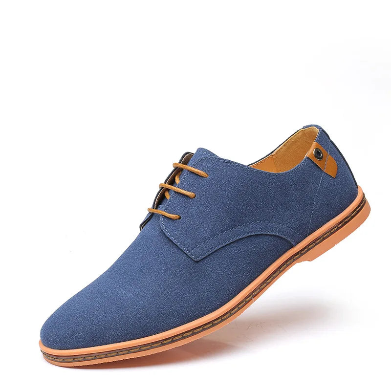 2022 Spring Suede Leather Men Shoes Oxford Casual Shoes Classic Sneakers Comfortable Footwear Dress Shoes Large Size Flats