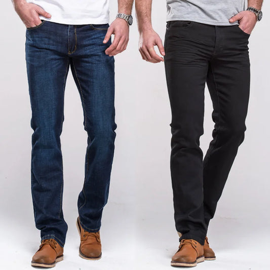 LGRG Men's Jeans Classic Straight Fit Stretch Denim Jeans Casual Blue Black Trousers Stretch Long Pants