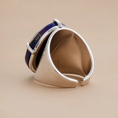 Big Stone Rings High Quality Jewelry New Fashion Gold Plated Amazonite Luxury Party Ring Size 7