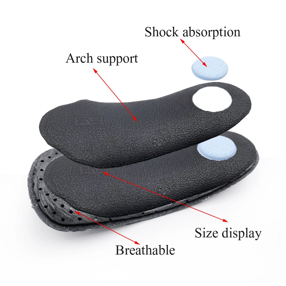 3/4 Leather Orthotic Insole arch support Flat Feet Heel Pain Half Pad Movement Damping Cushion Padding Insole sole Insert