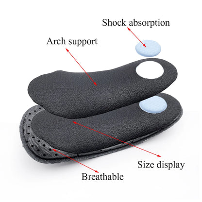 3/4 Leather Orthotic Insole arch support Flat Feet Heel Pain Half Pad Movement Damping Cushion Padding Insole sole Insert