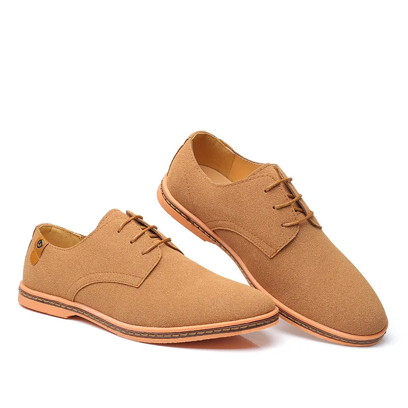 2022 Spring Suede Leather Men Shoes Oxford Casual Shoes Classic Sneakers Comfortable Footwear Dress Shoes Large Size Flats