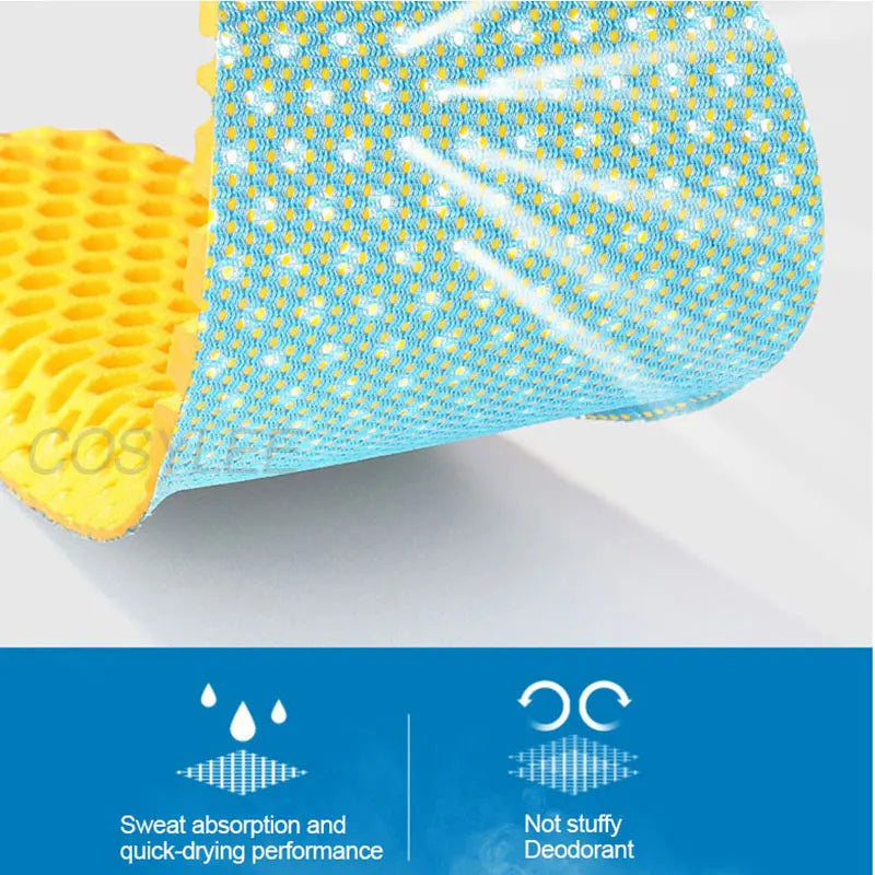 Mesh Breathable Stretch Deodorant Running Cushion Insoles For Feet  Man Women Insoles For Shoes Sole Orthopedic Pad Memory Foam