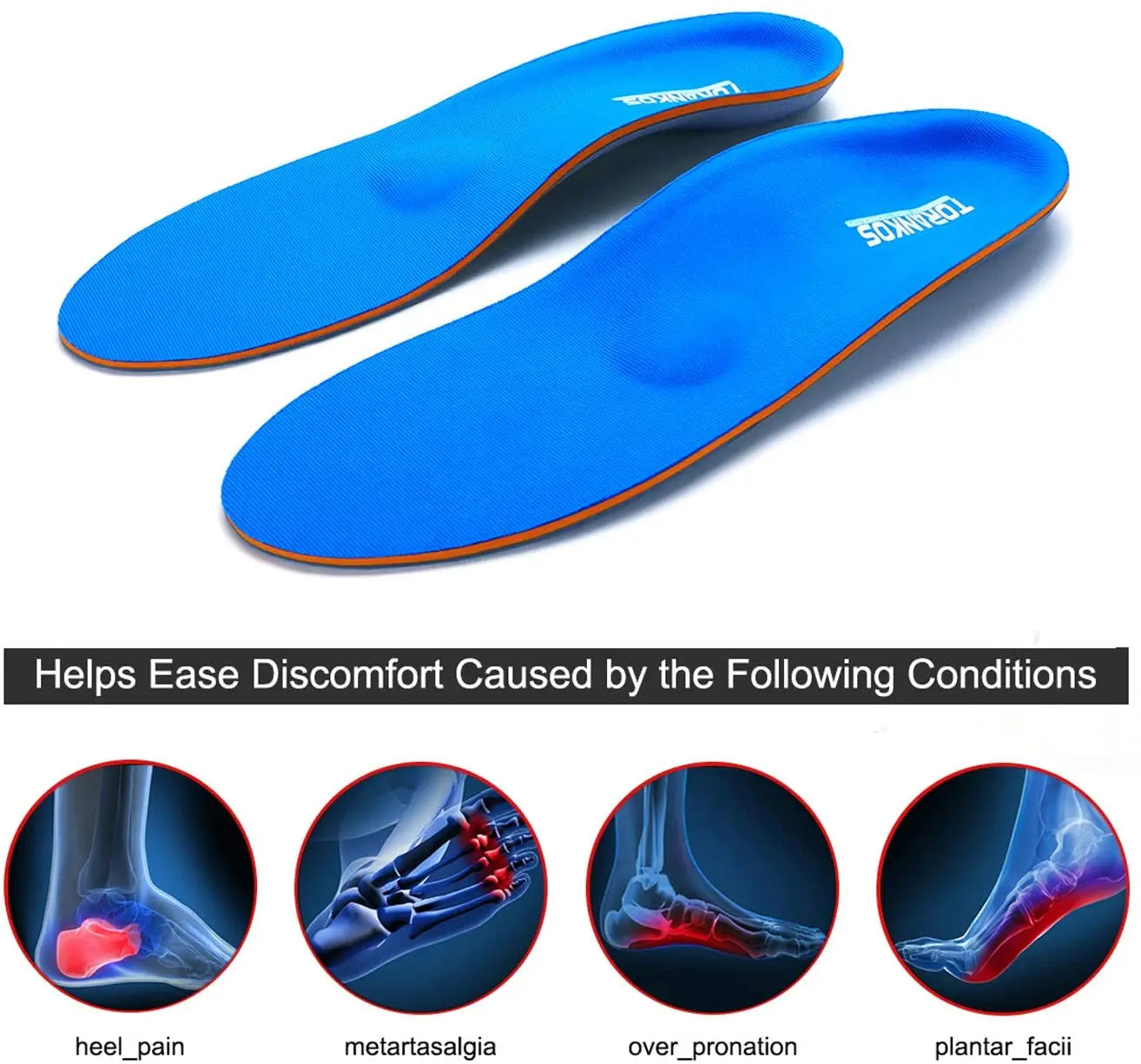 Plantar Fasciitis Arch Support Orthopedic Insoles Relieve Flat Feet Heel Pain Shock Absorption Comfortable Insoles