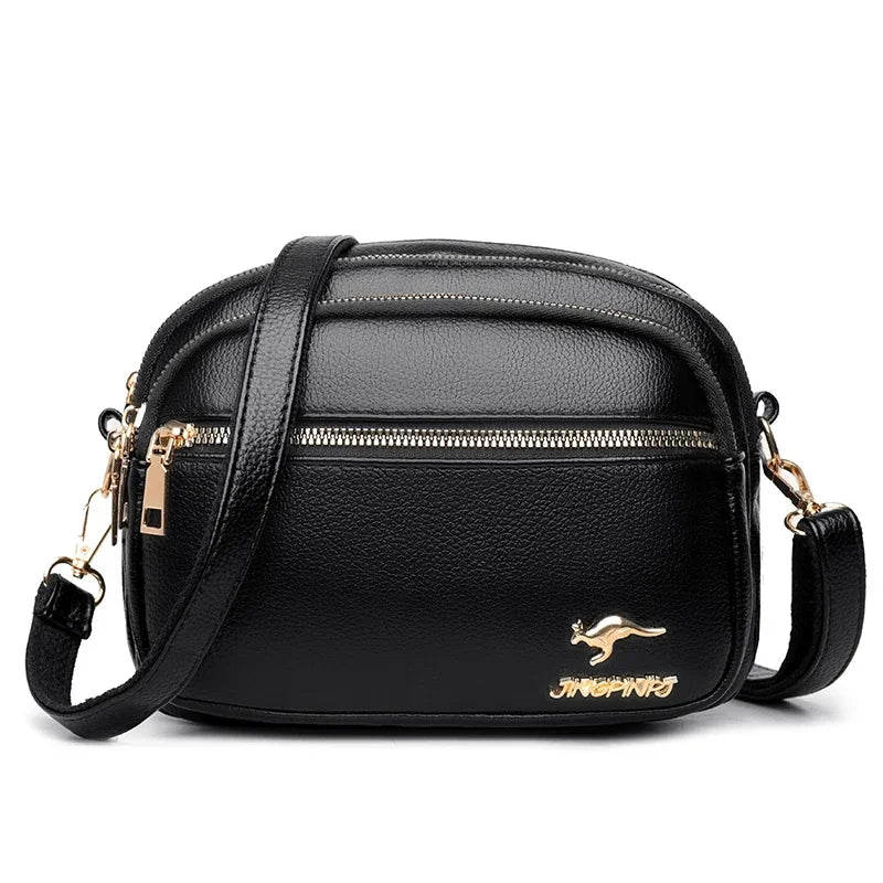 High Quality Soft Leather Purse Fashion Women Shoulder Messenger Bag Multi-pocket Wear-resistant Bag Luxury Ladies Handbag Sac