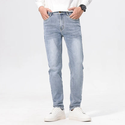 HIQOR Autumn Vintage Mens Denim Jeans Men's Baggy Straight Jeans Fashion Korean Mens Jeans Pants Denim Trousers Streetwear Male