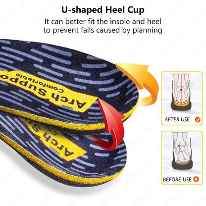 High Arch Support Orthopedic Sports Insoles Plantar Fasciitis Flat Foot Men & Women Sneaker Orthotic Plantillas Insert Shoe Sole