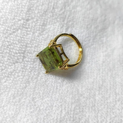 Square Zultanite Rings Paved CZ Zircon Color Change Gemstone Gold Plated Open Sultanite Diaspore Crystal Jewelry for Women