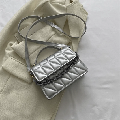 Mini Casual Quilted Crossbody Bag with Magnetic Closure and Adjustable Strap,Small Handbag Tote Shoulder Bag for Women Daily Use