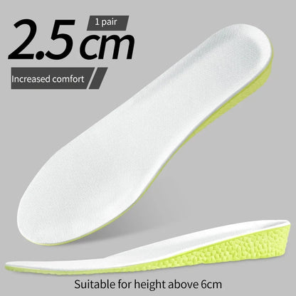 1Pair Sports Shock Absorption Insole for Feet Height Increase Templates Men Women Shoes Insoles 1.5cm/2.5cm/3.5cm Growing Sole