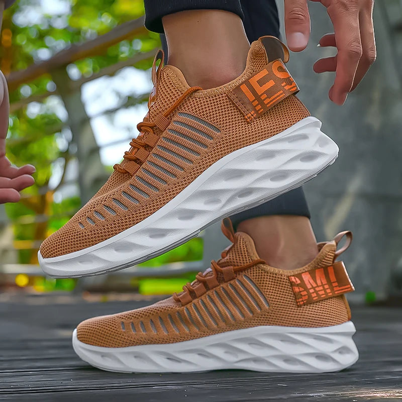 Men Ultra Lightweight Mesh Sneakers Breathable Quick Dry Fabric Stylish Hollow Out Design Sneakers Modern Casual Summer Footwear