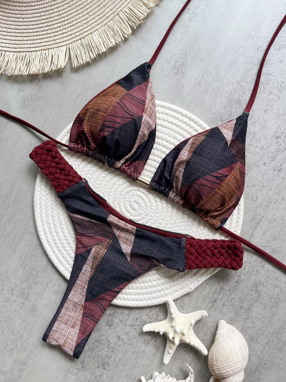 RUOTONSEPT Print Halter Mini Thong High Cut Bikini Female Swimsuit Women Swimwear Two-pieces Bikini set Bather Bathing Suit Swim