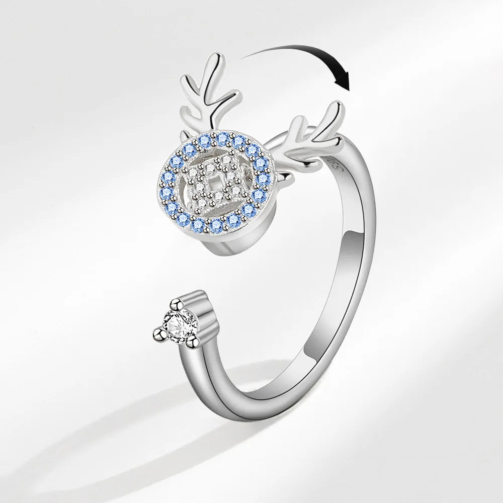 VENTFILLE 925 Sterling Silver Sunflower Diamond Zircon Rotatable Ring For Women Gift Relieve Stress Ring Jewelry Wholesale
