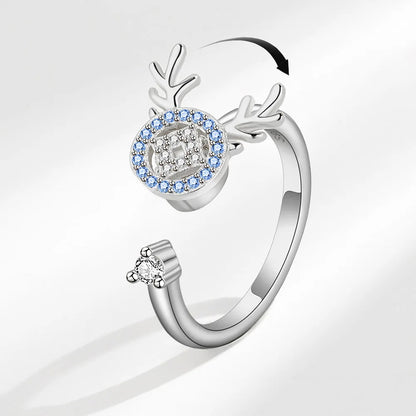VENTFILLE 925 Sterling Silver Sunflower Diamond Zircon Rotatable Ring For Women Gift Relieve Stress Ring Jewelry Wholesale