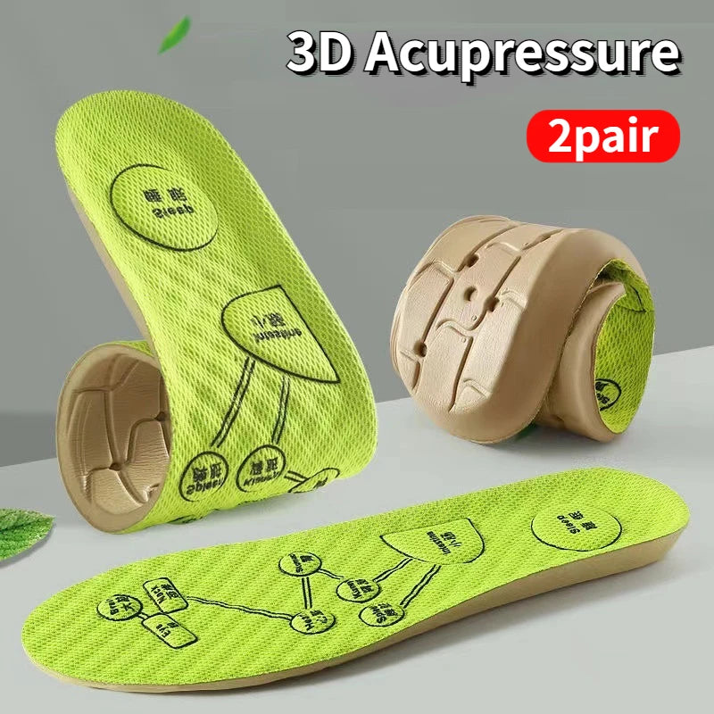 Wormwood Insoles Foot Acupressure Insole Men Women Soft Breathable Sports Pads Soft Sweat-absorbing Deodorant Running Insoles