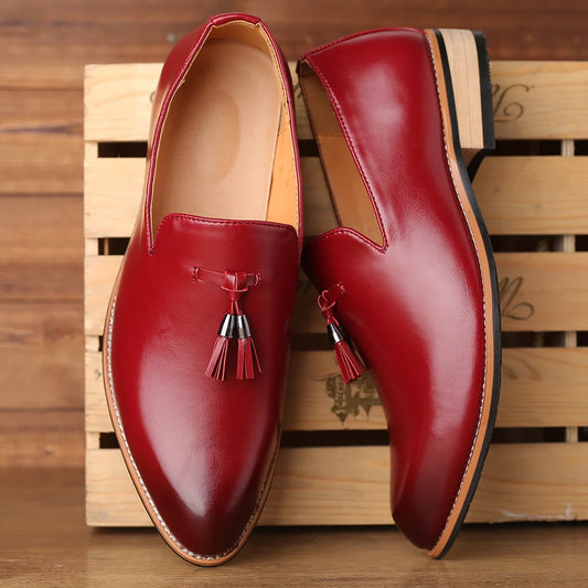 Office Men Formal Oxfords Pointed Oxford Wedding Leather Men Dress Shoes Fringed   Office Men Formal OxfordLoafers Social Shoes
