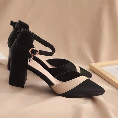 Contrast Color Pointed Toe Ladies Shoes Designer Luxury 2025 Pvc Original Summer Comfortable Trending Women's Sandals On Sale