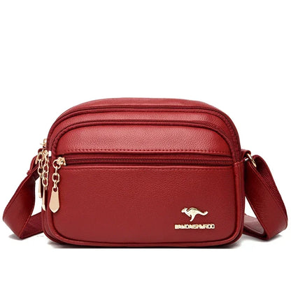 High Quality Soft Leather Purse Fashion Women Shoulder Messenger Bag Multi-pocket Wear-resistant Bag Luxury Ladies Handbag Sac