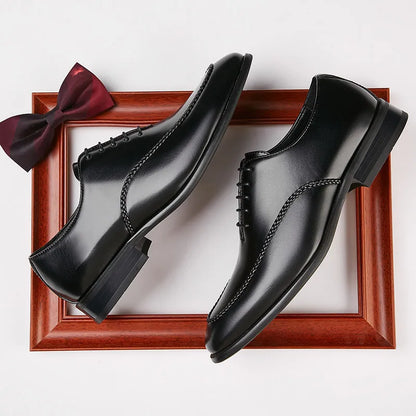 Britain Gentleman Fashion New Men Pointed Black Brown Lace Up Casual Shoes Male Formal Wedding Dress Footwear Zapatos Hombre