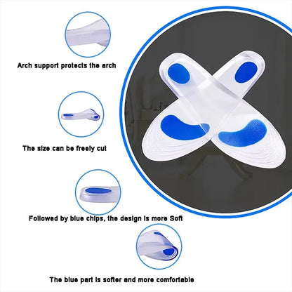 Silicon Orthopedic Insoles Gel Medical Insoles for Shoes Men Women Flat Foot Arch Support for Plantar Fasciitis Relief Shoe Pad