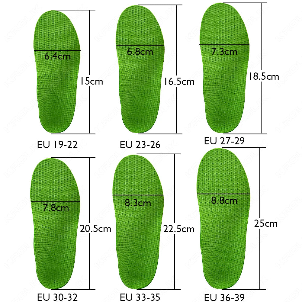 Kids Gel Orthopedic Insoles For Shoes Children FlatFoot Health Sole Boy Girl Sports Running Plantar Fasciitis Valgus Insert Pads