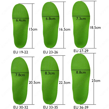 Kids Gel Orthopedic Insoles For Shoes Children FlatFoot Health Sole Boy Girl Sports Running Plantar Fasciitis Valgus Insert Pads