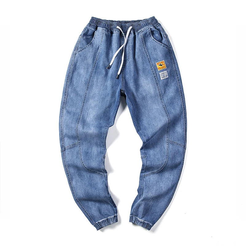 New Men's Cuffed Jeans, Trendy Cargo Harem Pants, Versatile Long Pants, Sizes M - 5XL