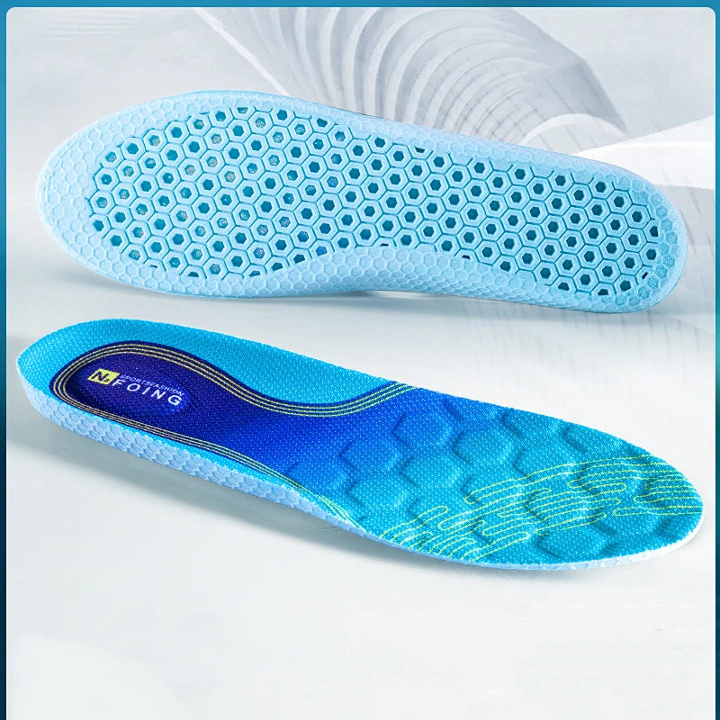 4Pcs men women Breathable sports insoles summertime Odor Control Insole Elastic Shock Absorbing Sole Outdoor Running Insole