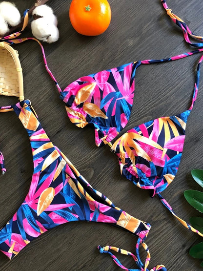 Sexy Micro Bikinis Swimwear Women Push-up Swimsuit Bathing Suit Bandage Beach Wear Brazilian Biquini Bikini Set