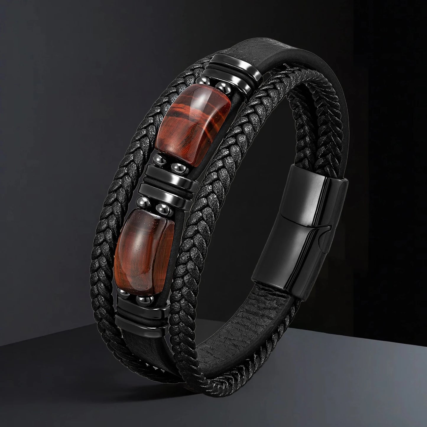 Wholesale Natural Stone Leather Bracelet Bulk Order for Men Women Handmade Adjustable Boho Beaded Jewelry