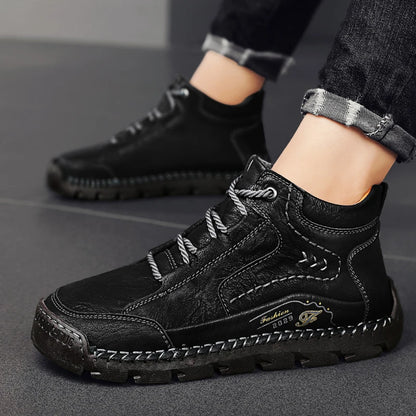 2025 Spring And Autumn Business Casual Versatile Comfortable Lace-Up Leather Shoes Casual Shoes Soft Leather Boots Fashion