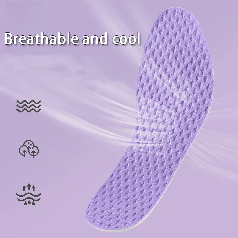 Summer cool insole Running sports shock-absorbing insoles PU soft elastic sole Men and women breathable anti-odor insoles