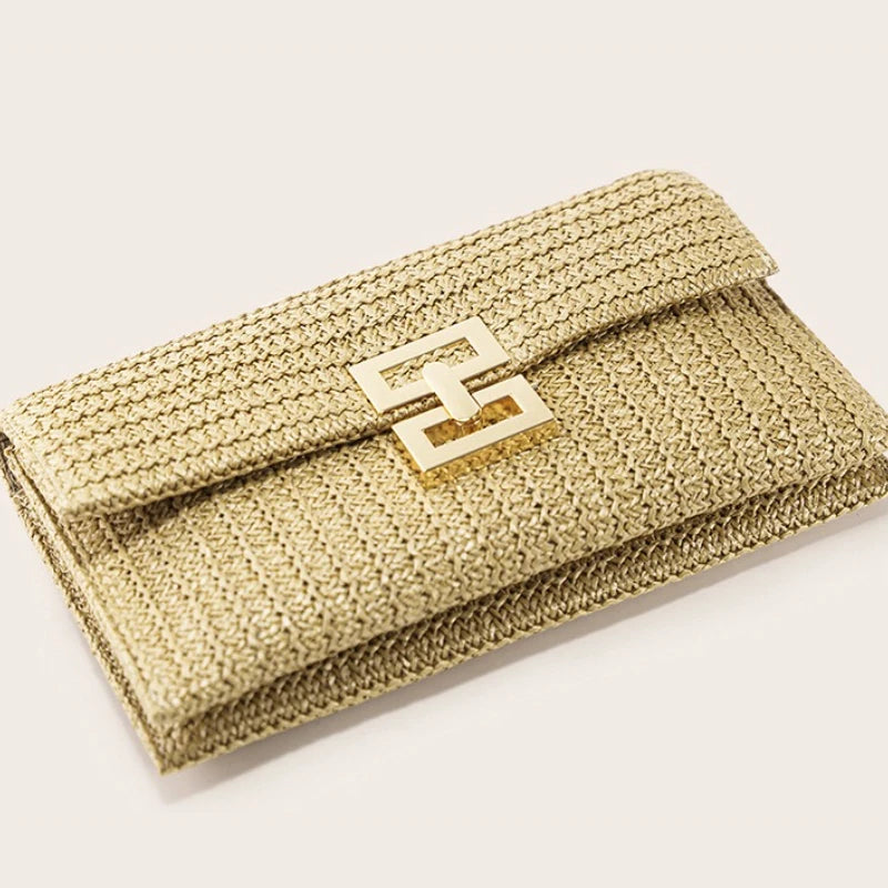 Straw Woven Clutch for Women Raffia Crochet Beach Rattan Causal Female Party Wedding Evening Bag New Summer Luxury Purse Handbag