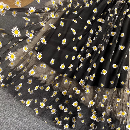 Women Dress 2025 New Summer Fashion Fairy Mesh Party Dress Korean Pop Floral Print Vacation Beach Dress Streetwear Sundress